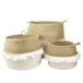 Panier Totally Addict Opbergmand met franjes en goudkleurige vezels, 3 stuks