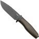LionSteel Acha AH B BLG Blackwashed M390, Green Burlap Micarta, Black Titanium Guard, couteau à lame fixe
