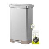 EKO Hudson Matte RVS 75 Liter/19.8 Gallon Stap Prullenbak Met Achterkant Prullenbak Opbergcompartiment