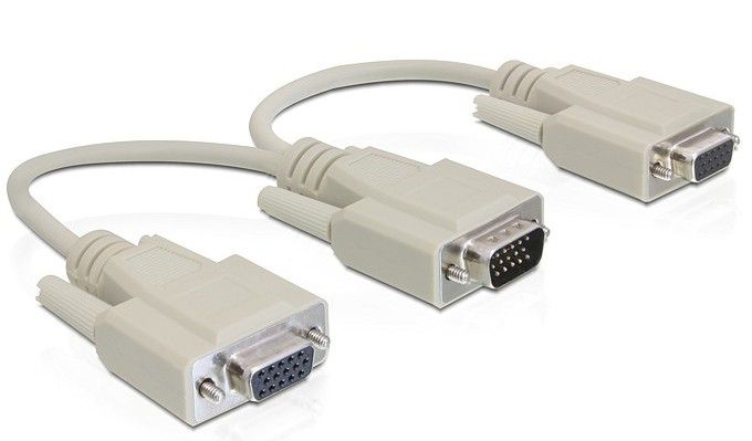 DeLOCK VGA/2 x VGA - 0,2m - Beige