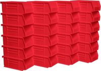 Akro-Mils 30220 AkroBins Plastic Opknoping Stapelbare Opbergorganizer Bin, 7 Inch x 4-Inch x 7-Inch x 3-Inch, Rood, 24-Pack