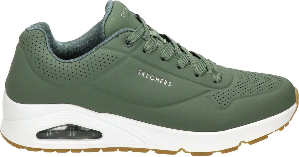 SKECHERS Uno - Stand On Air Heren Sneakers - Olive - Maat 40