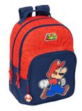 Super Mario Trick Schoolrugzak voor kinderen, Donkerblauw/Rood