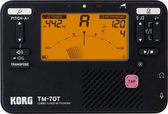 Korg TUTM70BK Chromatische Stemapparaat en Metronoom