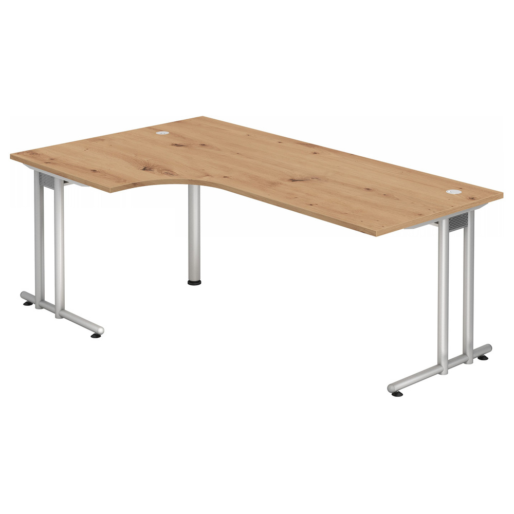 hjh OFFICE PRO NANO 82 S | Bureau - 200 x 120 Essen-Eik/Zilver