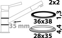 KIRCHHOFF Lipafdichting en schuifring, voor Draaifitting 35 mm (2x2)