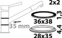 KIRCHHOFF Lipafdichting en schuifring, voor Draaifitting 35 mm (2x2)