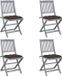 vidaXL Set van 4 klapstoelen met kussens, massief acaciahout, taupe