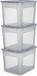 IRIS Clearbox Opbergbox - 30L - Kunststof - Grijs - Set van 3