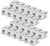 StarTech Cat6 Keystone Jack 24 Stuks, UTP, 90 Graden 110 Punch Down, Wit
