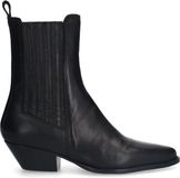 Sacha - Dames - Zwarte leren western laarsjes - Maat 38