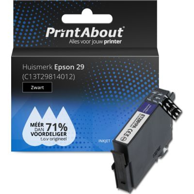 PrintAbout Huismerk Epson 29 (C13T29814012) Inktcartridge Zwart