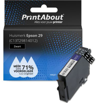 PrintAbout Huismerk Epson 29 (C13T29814012) Inktcartridge Zwart