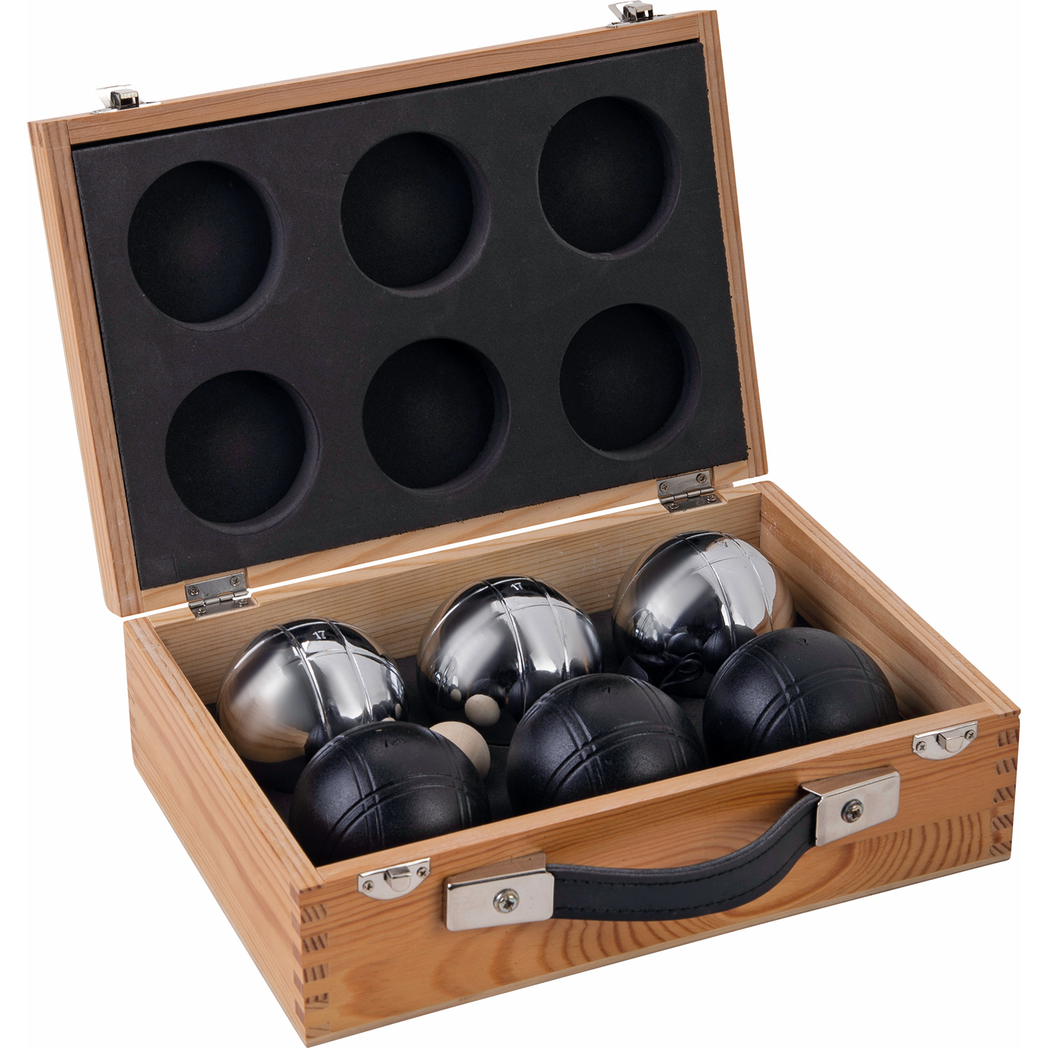 Engelhart Jeu de boules set gepoedercoat in houten doos