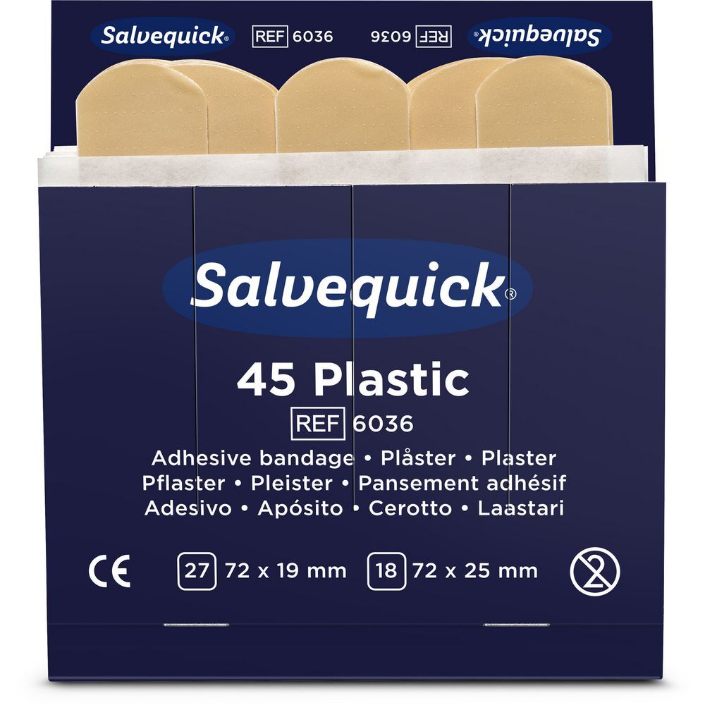 Salvequick navulling voor pleisterautomaat plastic pleisters pak van 6 navullingen