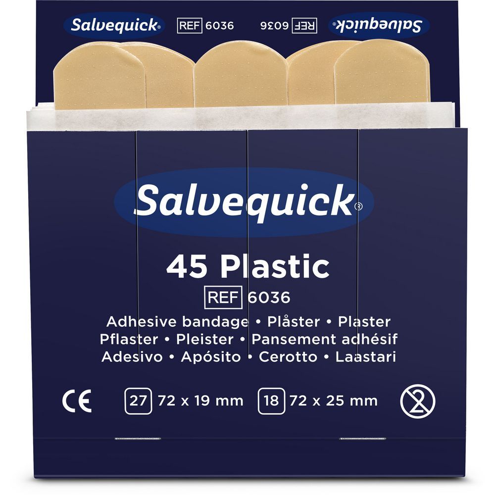 Salvequick navulling voor pleisterautomaat plastic pleisters - 6 navullingen