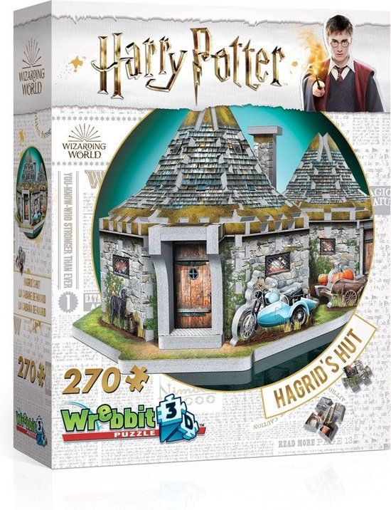 wrebbit Harry Potter Hagrid's Hut 3D Puzzle - 270 Pieces - Wrebbit