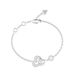 GUESS Love Bites 16mm Pave Hearts Bracelet Rhodium zilverkleurig