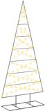 vidaXL Arbre de Noël en métal KUOPIO 210 cm Blanc chaud Acier thermolaqué
