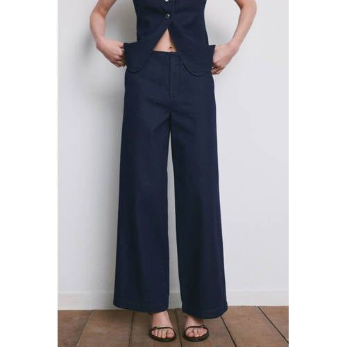 Mango wide leg jeans dark blue denim