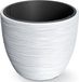 Prosperplast Plantenpot/bloempot Furu Stripes - D35 x H35 cm - Wit