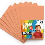 OFITURIA EVA-rubber voor school- en creatieve werkzaamheden, gekleurde schuimplaten voor doe-het-zelfprojecten, kunst, kinderdecoratie, scrapbooking, ambachtelijke designs, 40 x 30 cm (perzik, 20