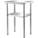 Latios Table de travail en acier inoxydable - Table de préparation gastro - 61 x 45,7 x 91,4 cm - 2 niveaux - Capacité de charge 181,4 kg + 91 kg