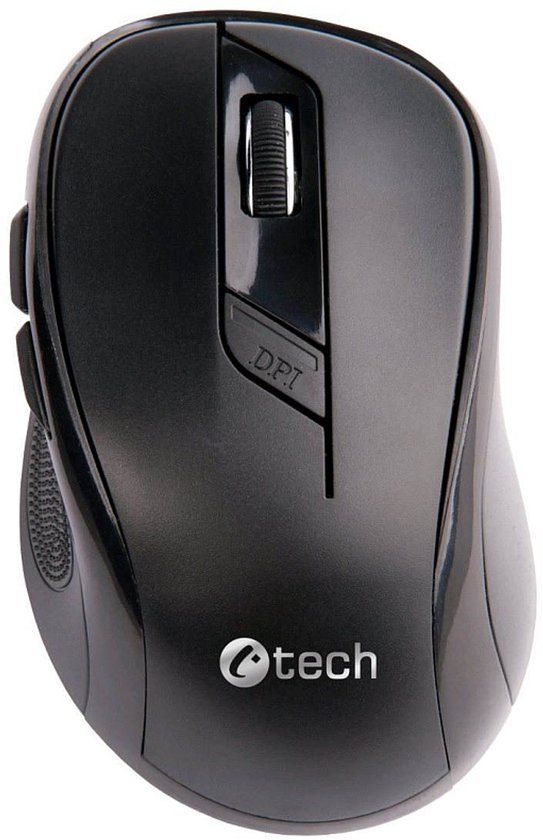 C-TECH WLM-02 Muis Kantoor Rechtshandig RF Draadloos Optisch 1600 DPI Zwart