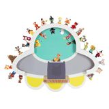 Todeco Magnetisch rek voor Toniebox en Tonies, tot 30-40 tonies, wandrek van hout voor muziekdoos voor kinderen, UFO