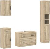 vidaXL - Ensemble de 4 pièces - Armoire de salle de bain - UTRECHT - Chêne Sonoma
