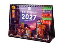 Finocam International Desktop Calendar 2027 | Traveling Images | Monthly calendar. Planning, Organisation, Time Management & Productivity