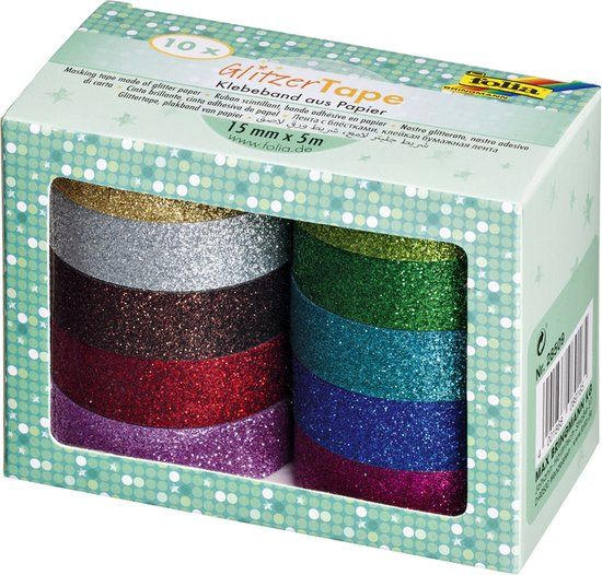 Folia Glitter Tape Set Assorted - 10 Pieces