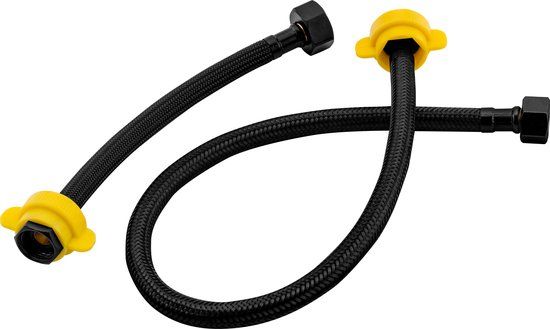 Dynamic Way aansluitslang Zwart flexibel 3/8x1/2 bnxbn L=20cm