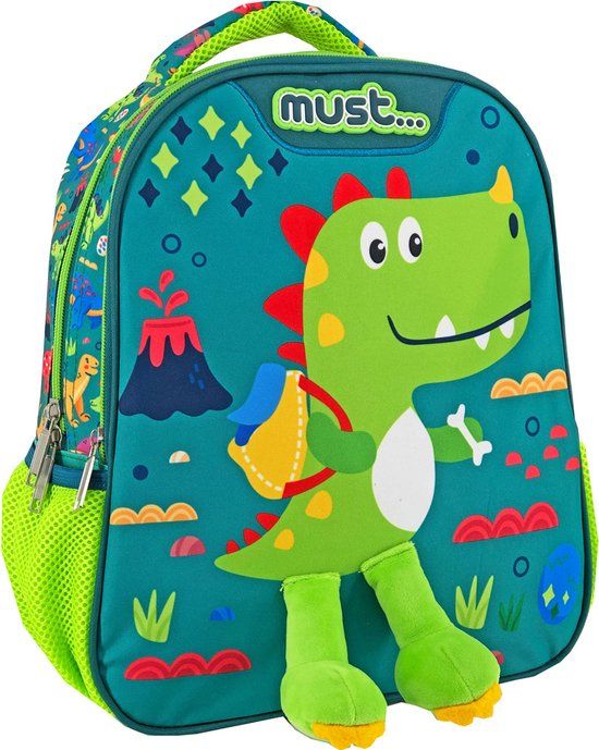 Must Rugzak Dinosaurus - Groen - 31 x 27 x 10 cm - Polyester