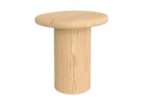 Bol Table d'appoint en placage chêne blanc, d48,5 cm