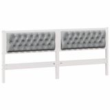 vidaXL Hoofdbord Wit en lichtgrijs Massief grenenhout 200 cm