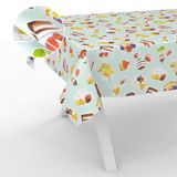 ANRO Tafelkleed, afwasbaar, tafelzeil, tuintafelkleed, voor binnen en buiten, met snijrand, dessert, mint, 200 x 140 cm