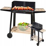 VERK GROUP Lund London Grote Houtskool BBQ-grill met verstelbare haan, wielen en plank