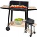 VERK GROUP Lund London Grote Houtskool BBQ-grill met verstelbare haan, wielen en plank