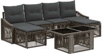 vidaXL Tuinbank Set 7 st Grijs en Donkergrijs poly rattan