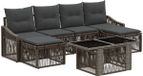 vidaXL Tuinbank Set 7 st Grijs en Donkergrijs poly rattan
