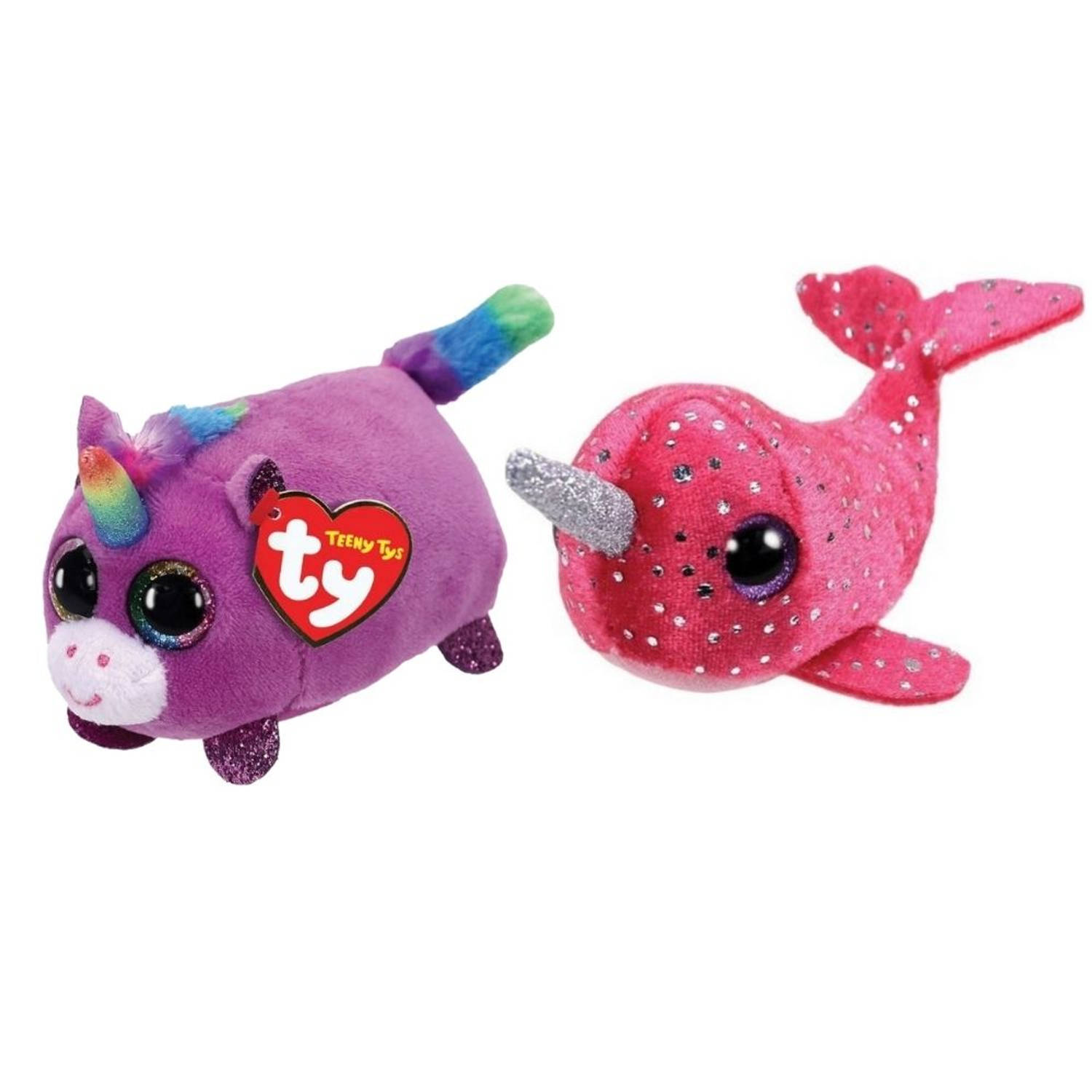 TY - Knuffel - Teeny s - Rosette Unicorn & Nelly Narwhal