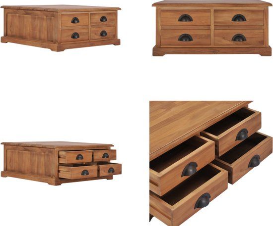 vidaXL Salontafel 68x68x30 cm massief teakhout