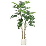 GarveeHome 150 cm grote realistische kunstmonstera, kunstplant voor binnen met pot, mos, meerdere takken en bladeren, onderhoudsvrij, decoratieve kunstboom voor woonkamer, kantoor, balkon