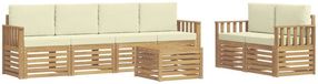 vidaXL - Canapé d'angle - 6 places - Polyester - Blanc et crème