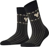 Esprit Norwegian Heart gedessineerd katoen sokken dames zwart - maat 35-38