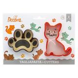 Decora 0255210 Koekjes Uitsteker Set Kat & Pootafdruk - 2 stuks