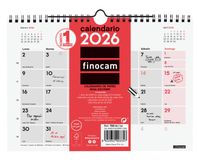 Finocam 780160026 Wandkalender 2026, Maandoverzicht, Spaans