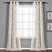 Lush Decor Avon Trellis doorvoertule doorschijnend raamgordijn paneel paar, 95 inch lang x 96,5 cm breed, beige