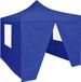 Prolenta Maison Exclusive Professionele Partytent Inklapbaar Met 4 Zijwanden 2x2 Meter Staal Blauw